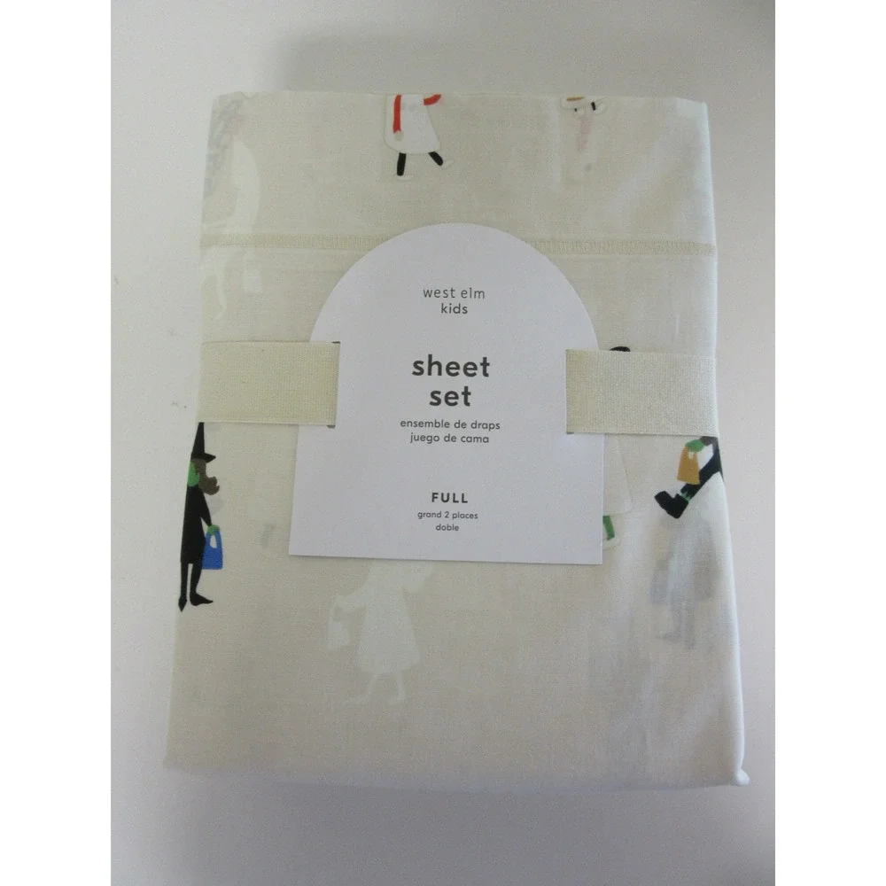 West Elm Kids Trick or Treater Full 4 pc. Cotton Sheet Set
